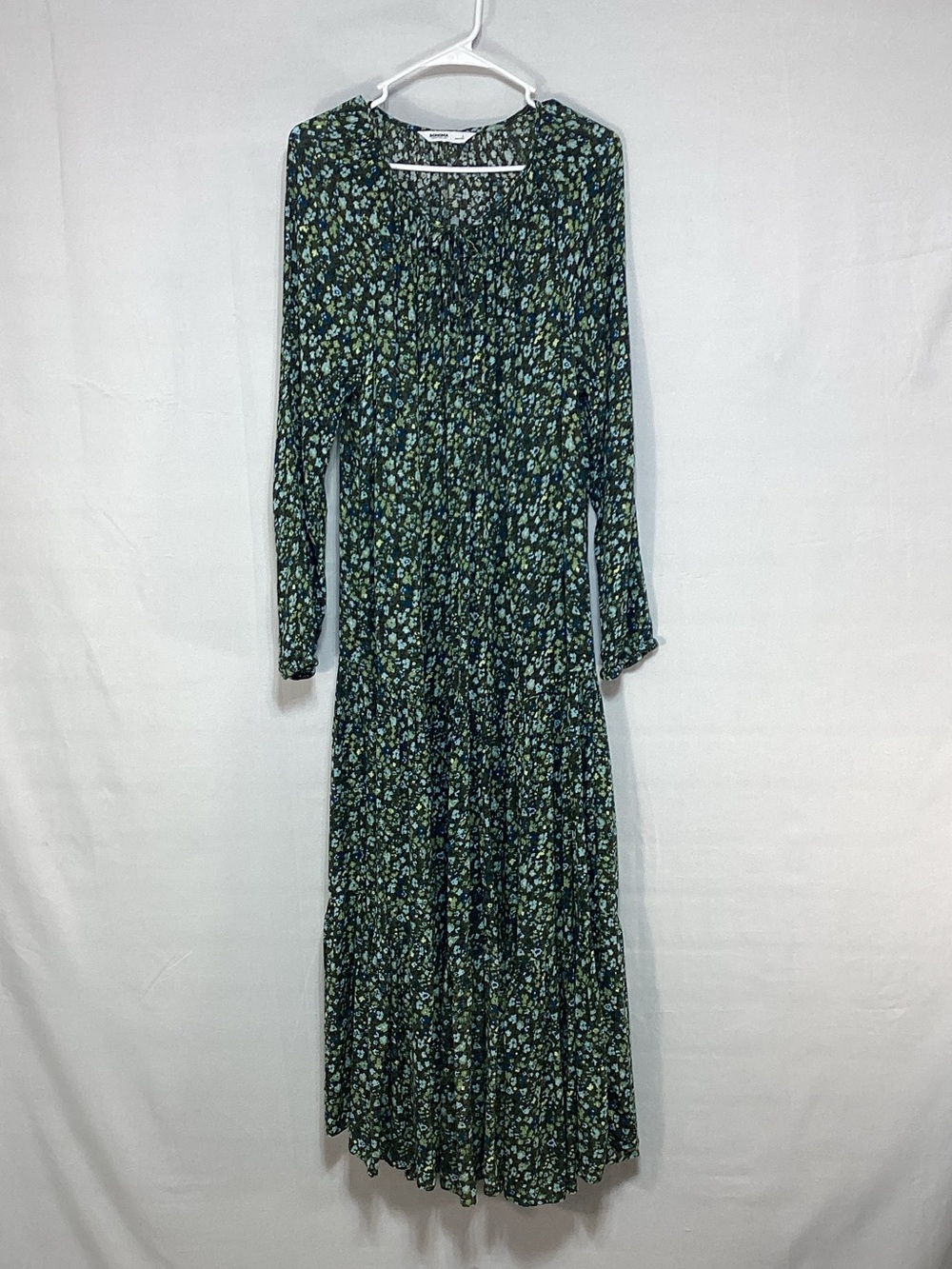 Sonoma Large Dark Green Floral Maxi Dress